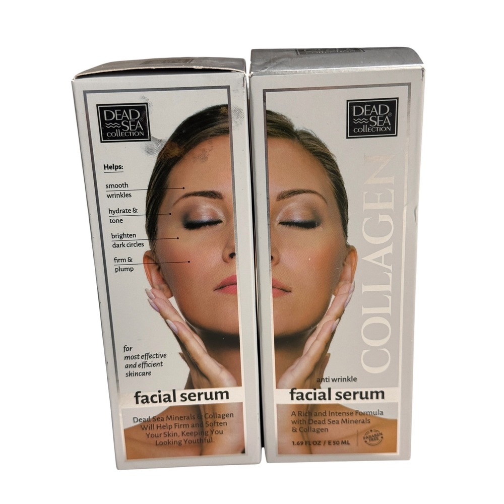 Dead Sea Collection Collagen Anti Wrinkle Facial Serum 2 Pack 1.69oz Each 50ml